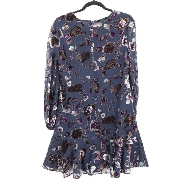 Navy Burnout Floral Dress - Picture 4 of 16